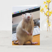 Carte de voeux Marty Mouse debout (Fleur jaune)