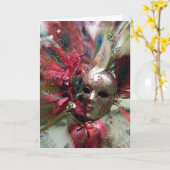 Carte de vœux Mascarade romantique (Fleur jaune)