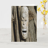 Carte de vœux Masque africain (Fleur jaune)