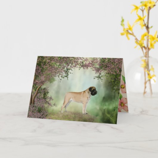 Carte de voeux Mastiff (Fleur jaune)