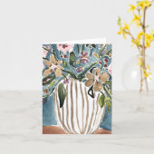 Carte de voeux Maude Blue Floral (Fleur jaune)