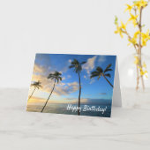 Carte de vœux Maui Sunset With Palm Trees (Fleur jaune)