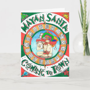 Carte de voeux maya de Père Noël