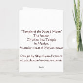 Carte de voeux maya de temple et de lune de (Dos)