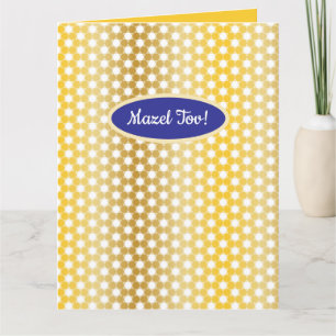 Carte de vœux "Mazel Tov" Étoile juive dorée