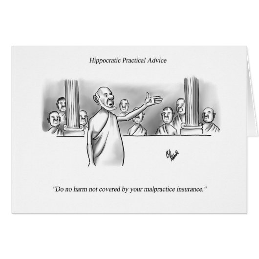 Carte de voeux Médicale amusant Humour vierge (Devant horizontal)