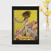 Carte de voeux médiévale Knight (Fleur jaune)