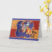 Carte de voeux médiévale Knight Jousting (Fleur jaune)