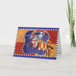 Carte de voeux médiévale Knight Jousting