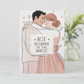 Carte de voeux "Meilleur Mari au monde" (Debout devant)