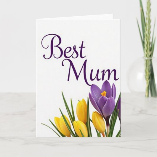 Carte de vœux Meilleure Maman Florale (Devant)