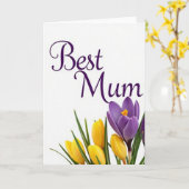 Carte de vœux Meilleure Maman Florale (Fleur jaune)
