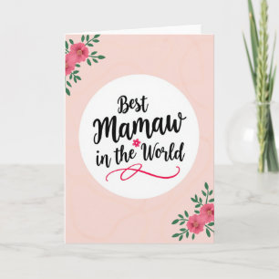 Carte de vœux Meilleure Mamaw Florale