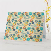 Carte de vœux Mele Kalikimaka à l'ananas hawaïen (Fleur jaune)