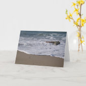 Carte de voeux mer et plage (Fleur jaune)