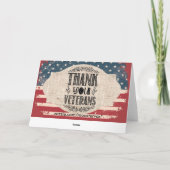 Carte de vœux Merci aux vétérans (Dos)