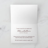 Carte de voeux Merci bleu turquoise (Intérieur)