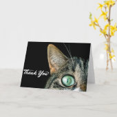 Carte de voeux Merci chat mignon (Fleur jaune)