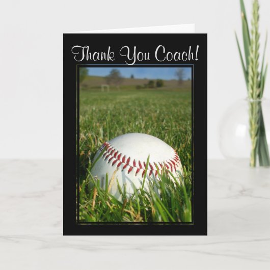 Carte de voeux Merci Coach Baseball (Devant)