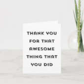 Carte de voeux Merci de typographie amusante (Devant)