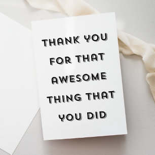 Carte de voeux Merci de typographie amusante