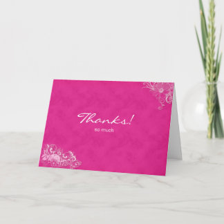 Carte de voeux Merci en daim rose