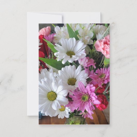 Carte de voeux Merci en fleurs complètes (Devant)