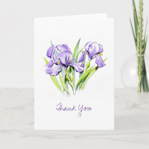 Carte de voeux Merci Irises