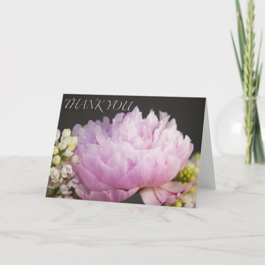 Carte de voeux Merci Pink Peony (Devant)