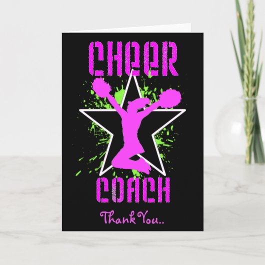 Carte de voeux Merci Pom-pom girl Coach (Devant)