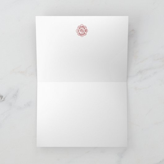 Carte de voeux Merci pompier (Intérieur)