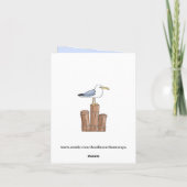 Carte de voeux Merci Seagull (Dos)