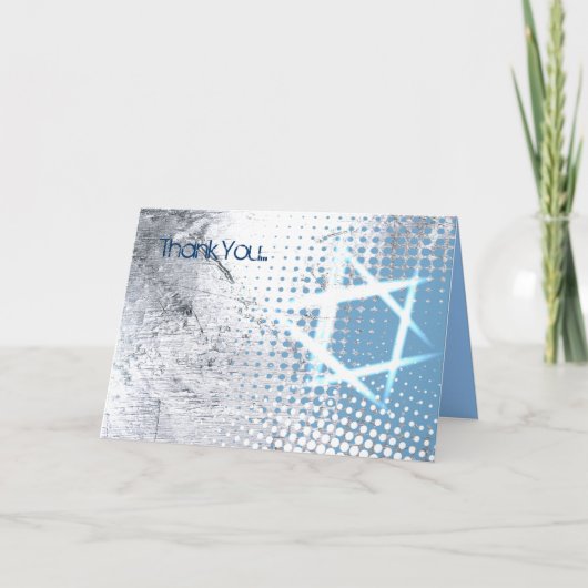 Carte de voeux Merci SILVER TEXTURE STAR (Devant)