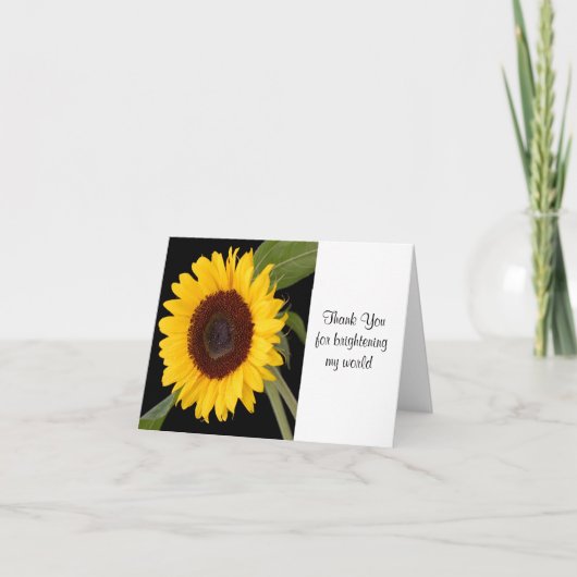 Carte de voeux Merci Sunflower - Merci à l'intérie (Devant)