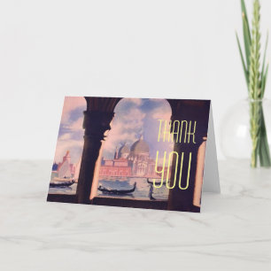 Carte de voeux Merci Venice Gondolas