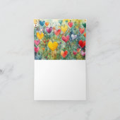 Carte de voeux Merci Watercolor Hearts (Intérieur)