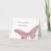 Carte de voeux Merci Zebra Sparkle Pink Silver (Dos)