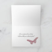 Carte de voeux Merci Zebra Sparkle Pink Silver (Intérieur)