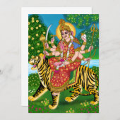 Carte de voeux Mère Durga (Devant / Derrière)