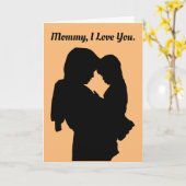 Carte de voeux Mère Et Enfant Silhouettes (Fleur jaune)