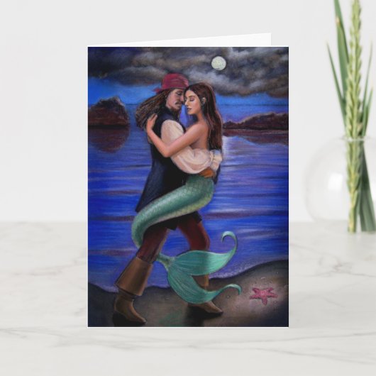 Carte de voeux "Mermaid & Pirate's Love" (Devant)
