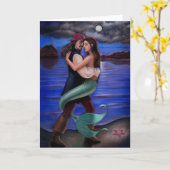 Carte de voeux "Mermaid & Pirate's Love" (Fleur jaune)