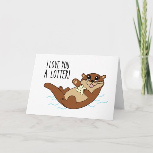 Carte de vœux mignonne Amour de loutre (Devant)