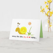 Carte de voeux mignonne avec escargot (Fleur jaune)