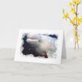 Carte de voeux mignonne de baleine de beluga (Fleur jaune)