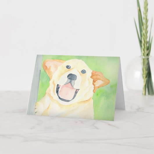 Carte de voeux mignonne de blanc de beagle (Devant)