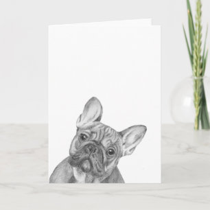 Carte de voeux mignonne de bouledogue français