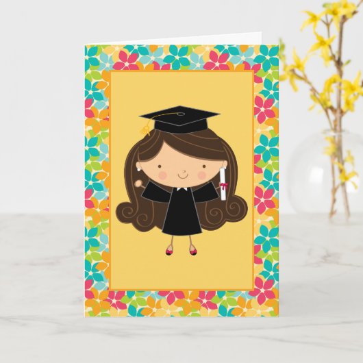 Carte de voeux mignonne de cadeau d'obtention du (Fleur jaune)