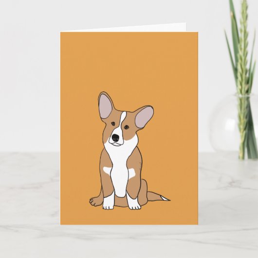 Carte de voeux mignonne de corgi - personnalisable (Devant)