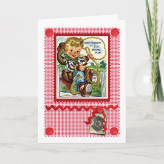 CARTE DE VOEUX MIGNONNE de COWBOY des années 1950